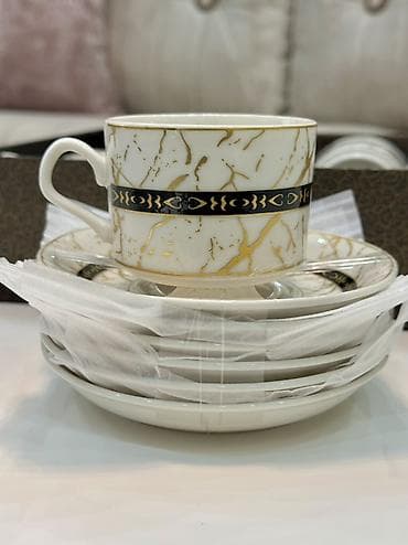 kofe dəsti: Qəhvə dəsti, rəng - Ağ, Farfor, 6 nəfərlik — 2