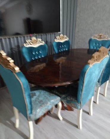 Qonaq otağı üçün, Oval masa, 6 stul