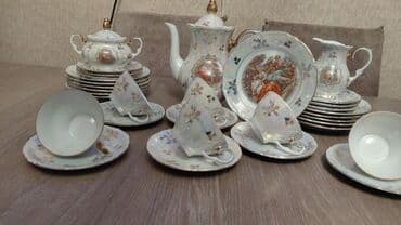 çay süfrəsi şəkilləri: Çay dəsti, rəng - Ağ, Farfor — 2