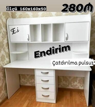 usaqlar ucun yazi masalari: Oğlan və qız üçün, Yeni, Siyirməli, Yazı masası, Stulsuz — 4