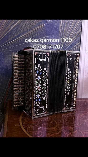 Qarmon – əl işi dekorlu, iki tərəfli düyməli - Korpus: qara rəngli — 1