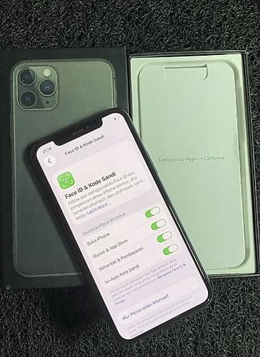 iphone 7 telefon: IPhone 11 Pro, 256 GB, Matte Midnight Green, Zəmanət, Simsiz şarj, Face ID — 5
