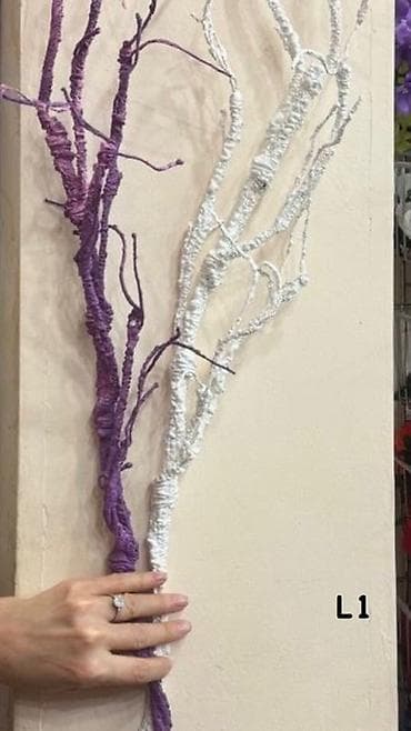 Dekorativ quru budaq dəsti – L1 modeli - Rənglər: bənövşəyi və ağ