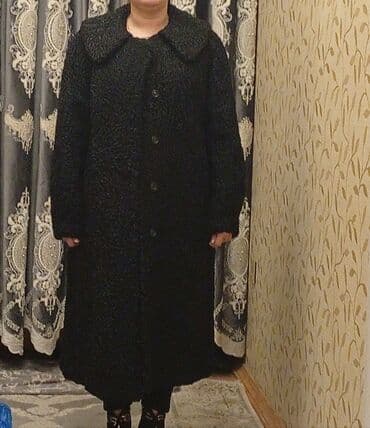 Qadın palto Karakul təmiz rusiya - Rəng: qara - Model: klassik uzun