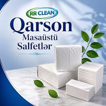 RR CLEAN Qarson Masaüstü Salfetlər - Ağ, yumşaq və möhkəm quruluş - — 1