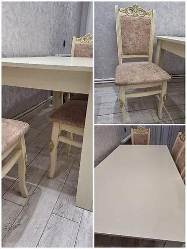 Qonaq otağı üçün, İşlənmiş, Kvadrat masa, 6 stul