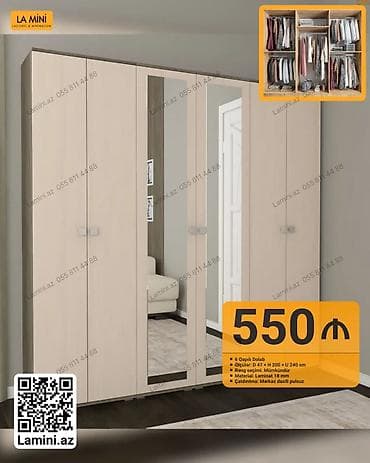 sehf qapi: LA MINI 6 qapılı dolab - Ölçülər: D 47 × H 200 × U 240 sm - Material — 1
