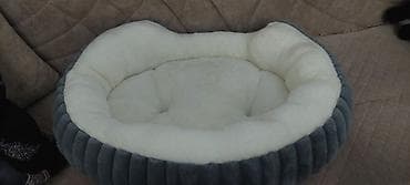 syam pişik: Ev heyvanları üçün yumşaq yataq - Ovala yaxın forma, yüksək kənarlı — 2