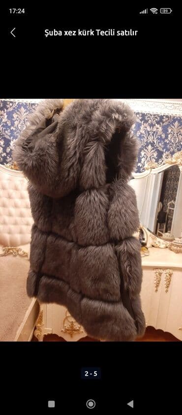женские шубы из песца: Şuba kürk qolsuz jilet xez az istifade olunub boz rengde razmer — 4