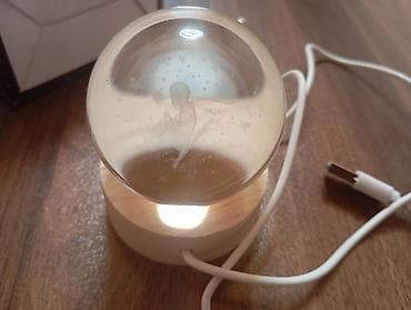 sehne isiqlari: 3D Crystal Ball Night Light – USB ilə işləyən dekorativ gecə işığı - — 2