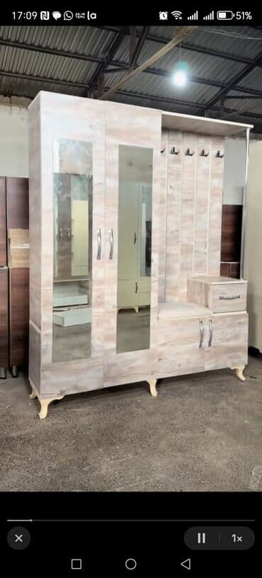 трюмо в прихожую: Прямой шкаф, Для прихожей, Гардероб, Распашной, Корпусный, 1 дверь — 12