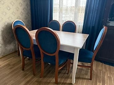 Для гостиной, Нераскладной, Прямоугольный стол, 6 стульев