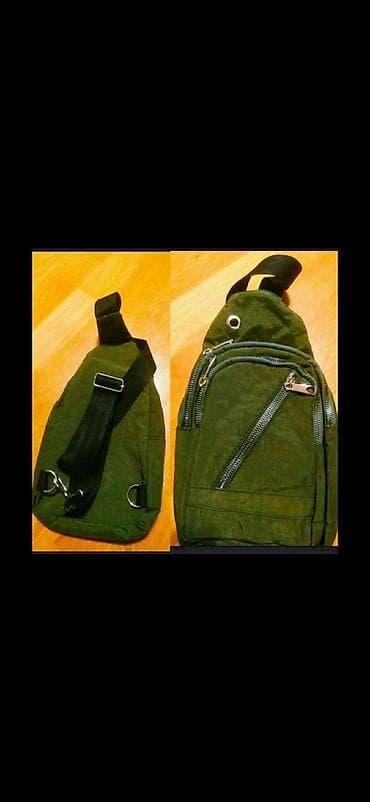 Yaşılımtıl xaki rəngdə çiyin/kross-bədən sling çanta Ölçülər: -