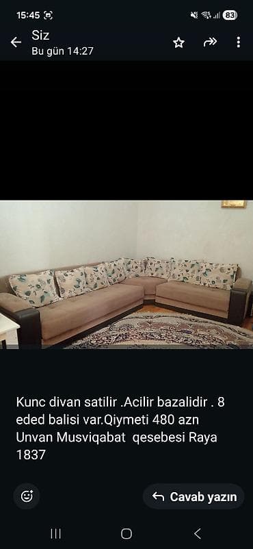 quba mebel: Künc divan, Açılan, Bazalı, Çatdırılma yoxdur — 1