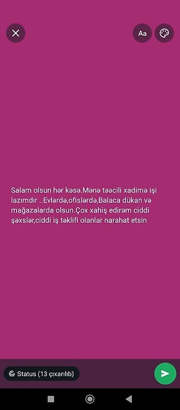 derzi isi axtariram 2018: Təcili işə ehtiyacım var . Xadimə işi axtarıram evlərdə — 1