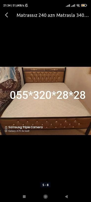 Кровати: Matrasız 230 matrasla 330 rəng secimi edə bilərsiz — 7