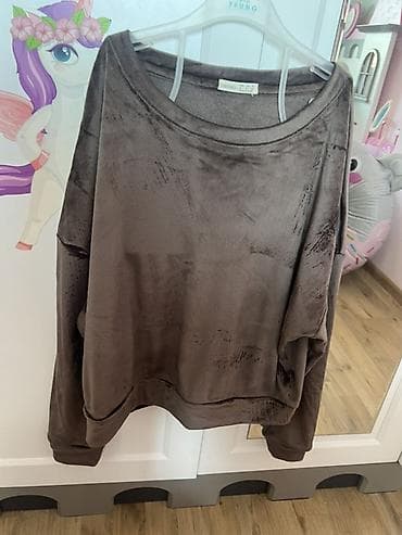 sweatshirt: Brend: OYSHO Model: Oversize kəsimli, yumşaq məxməri sweatshirt - — 2