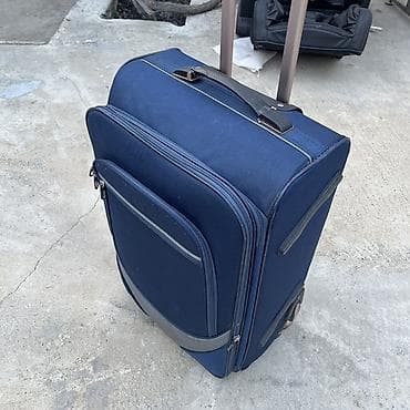 Təkərli səyahət çamadanı – tünd mavi rəng - Material: möhkəm parça