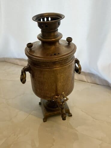 işlənmiş samovarlar: İşlənmiş Od Samovar, 10 l, Pulsuz çatdırılma — 16
