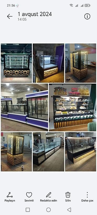 Холодильное оборудование: Vitrin soyuducular və desert vitrinləri – kafelər, şirniyyat evləri — 1