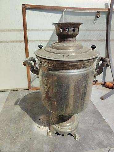 ev əşyası: Klassik kömür/sobayaq İstilikli Samovar - Material: metal korpus — 4