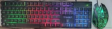 T-WOLF oyun klaviatura və oyun siçanı dəsti - Tam ölçülü T-WOLF — 1