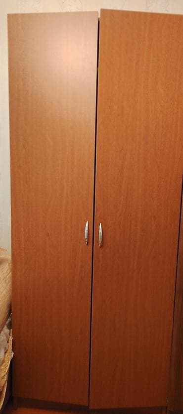 paltar şıkafı: 2 qapılı, Qəhvəyi, Taxta, Açılan, Düz dolab — 1
