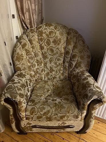 iwlenmiw divanlar: Б/у, Раскладной диван, 2 кресла, Диван, Без подьемного механизма, Раскладной — 4