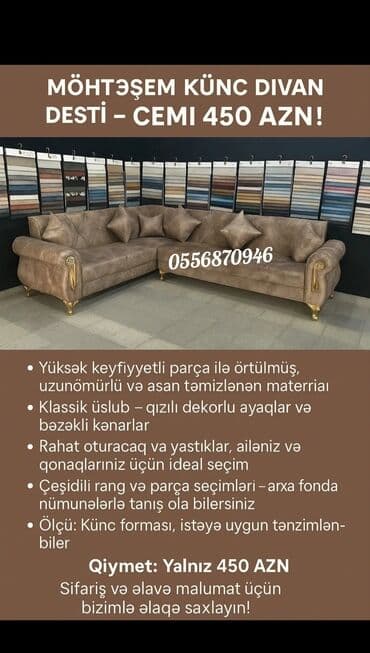 ders masaları: Künc divan, Yeni, Açılan, Bazalı, Parça, Pulsuz çatdırılma — 1