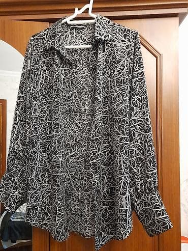 ic geyim: Qara-ağ naxışlı qadın köynəyi - Brend: Seel Fashion - Ölçü: 46 — 2