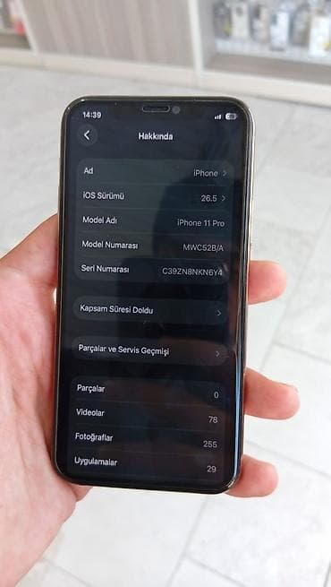 iphone 11 pro ekran: IPhone 11 Pro, 64 GB, Qızılı, Zəmanət, Simsiz şarj, Face ID — 8