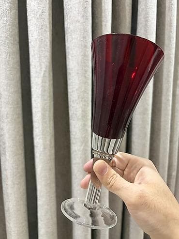 bal qoz qarisimi: Qədəhlər, rəng - Qırmızı, Şüşə, 6 ədədli dəst, 200 ml — 4