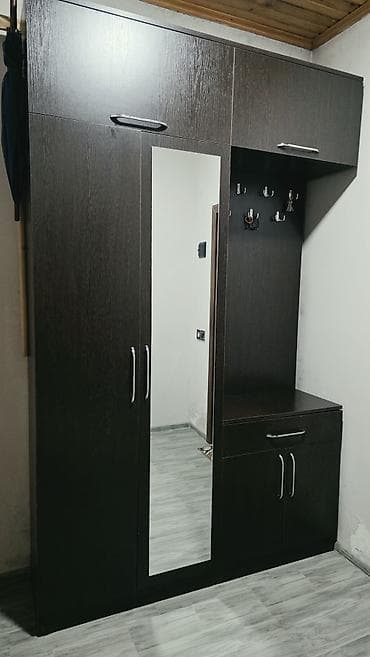 plastik dolab: Dehliz üçün çoxfunksiyalı dolab dəsti - Rəng: tünd qəhvəyi (wenge — 1