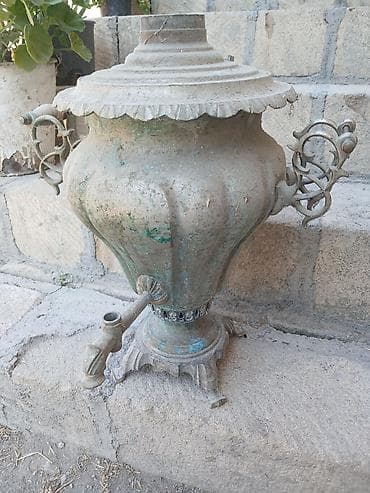 elektrik samavar: Antik köhnə üslub samovar - Material: metal (mis/bronz tonlarında) — 4