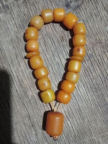 Qedimi Kəhrəba təsbeh/ruzbə – silindrik və yastılaşdırılmış kürə