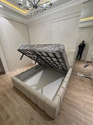 ucuz mebiler: Yataq çərçivəsi və ortopedik döşək dəsti - Ölçü: təxmini 160x200 sm — 3