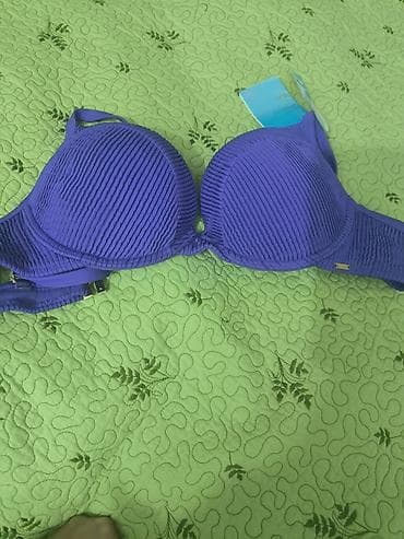 Bikini dəsti – bənövşəyi rəng, teksturalı/parçalı rilifli dizayn. M — 3