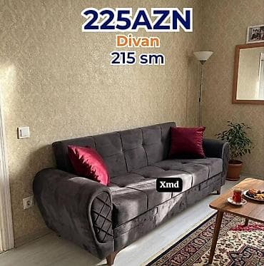 Divan – 215 sm Qiymət: 225 AZN (şəkildə göstərilib) - Rəng: tünd boz — 1