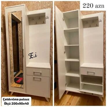 dikin qiymeti: Yeni, Açılan, 1 qapı Düz dolab, Dəhliz dolabı — 12