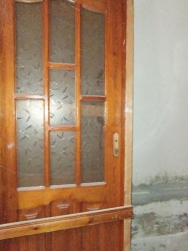 qapi sekilleri: Taxta iç qapı – şüşəli model - Material: təbii ağac (çərçivə və panel — 2