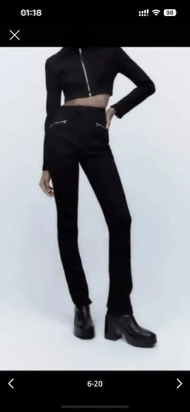 roller uşaq rolikləri: Zara yan cibləri ve arxa eteklerde zamok olan, dar, uzun qara cins — 10