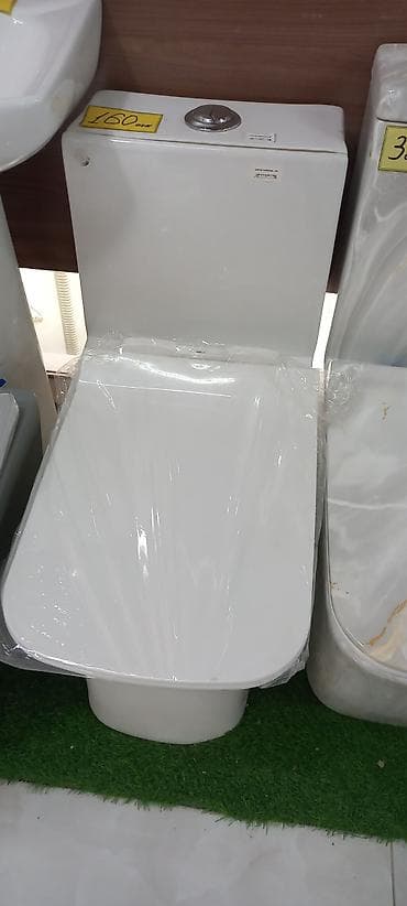 unitaz qapaqi: Ağ rəngli kitabça-su çəni ilə birlikdə tam dəst unitaz - Klassik — 1