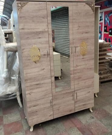 4 qapılı şkaf: Açılan, 3 qapılı Düz dolab, Qarderob, paltar dolabı — 6