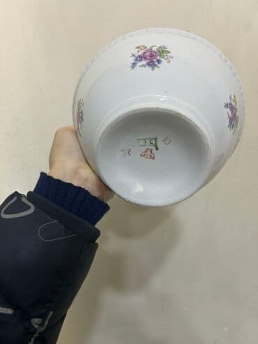 Süfrə qab-qacaqı: Kasalar, 6 ədədli dəst, rəng - Ağ, Keramika, SSRİ — 3