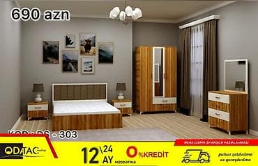 İkinəfərlik çarpayı, Dolab, Termo, 2 tumba, Azərbaycan, Yeni