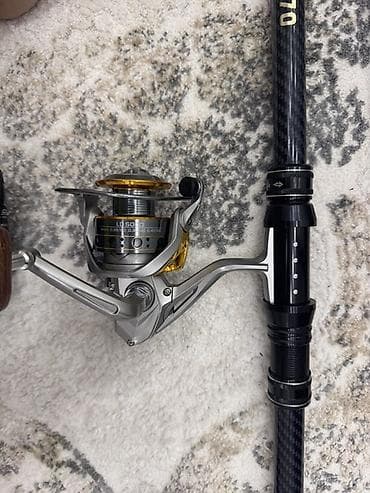 Velosiped ehtiyyat hissələri: Balıqçılıq üçün tam dəst - 2 ədəd fırlanan çarx (spinning reel): • — 2