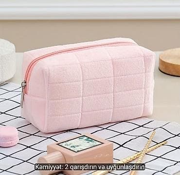 Məhsul: Yumşaq parça kosmetik çantası - Material: Məmnunedici yumşaq