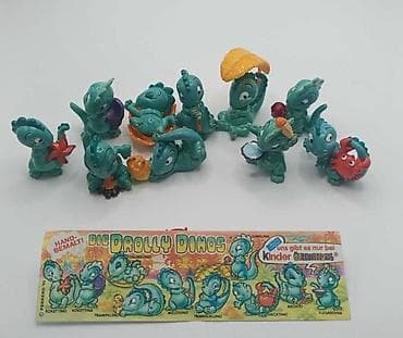 masa oyuncaqlari: Kinder Surprise “Drolly Dinos” komplekti + orijinal vərəq Orijinal — 1