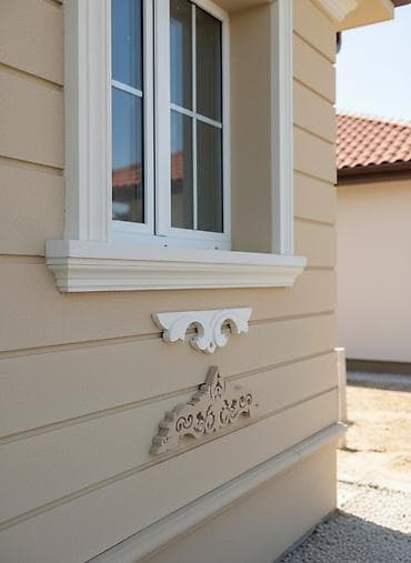 kafellərin qiyməti: Memarlıq dekorativ elementləri binanın fasadını bəzəmək üçün istifadə — 2