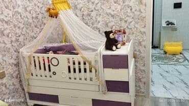 Uşaq dolabları: Oğlan və qız üçün, Dördbucaq, Beşik, Dəst ilə, Yellənmə mexanizmsiz — 1